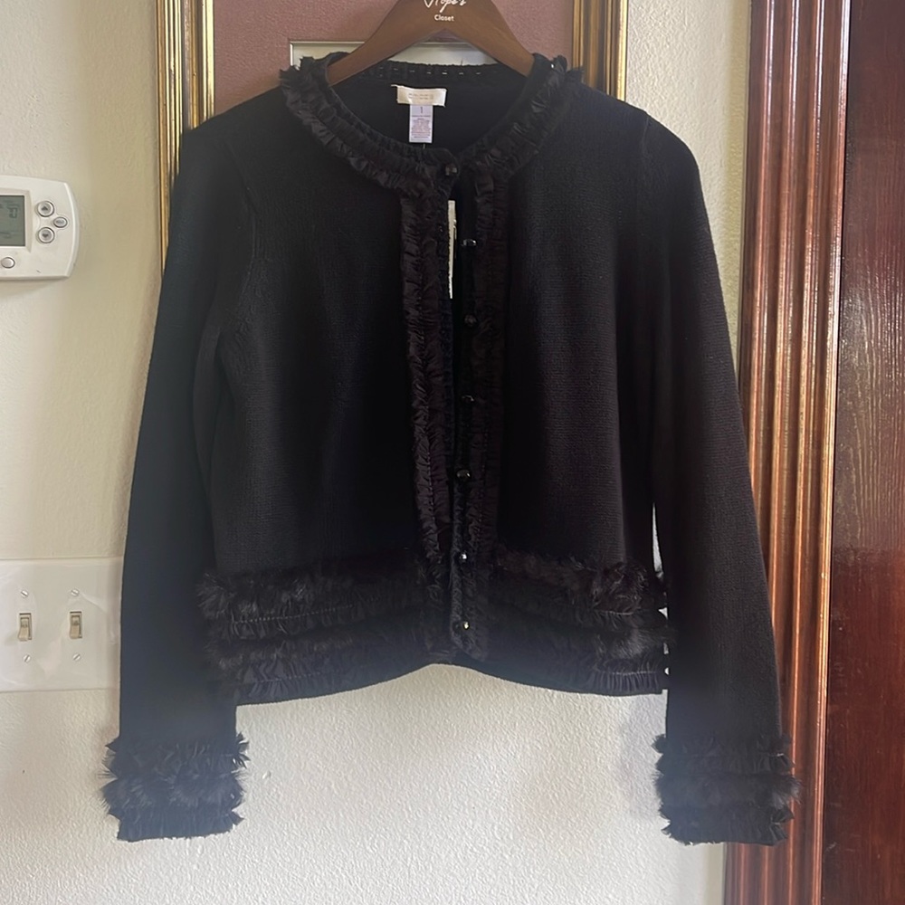 Chico’s Fancy Fur Cardigan Sweater